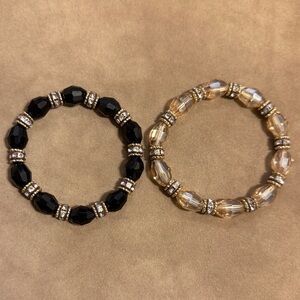 Elegant Black and Gold Beaded Bracelets